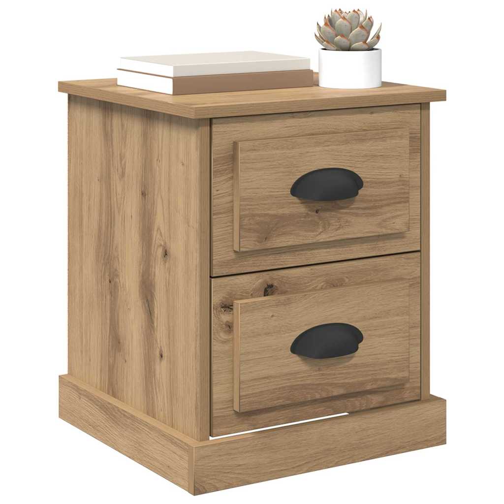 Bedside Cabinet with Drawer 2 pcs Artisan oak 39 x 39 x 47.5 cm